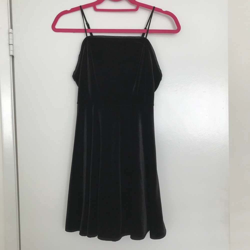 Urban Outfitters Black Velvet Mini Dress